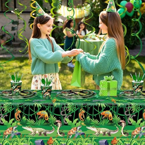 3 Pcs Reptile Swamp Tablecloth for Birthday Party Decor