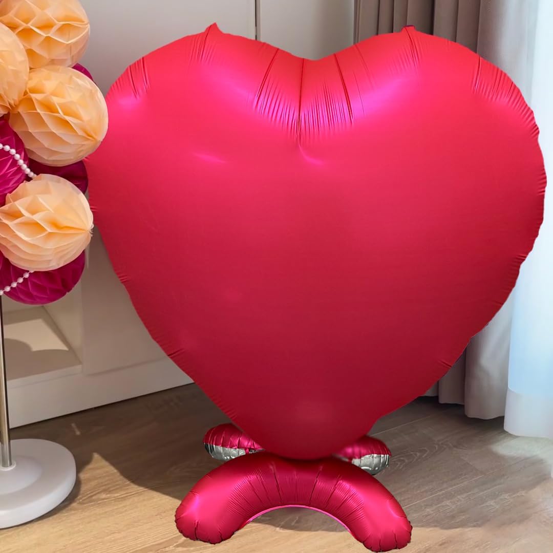 NiuN Large Heart Foil Balloon Set 2pcs 66inch Red Heart Balloons