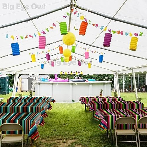 2 Pcs Mexican Fiesta Tablecloth Birthday Party Decorations