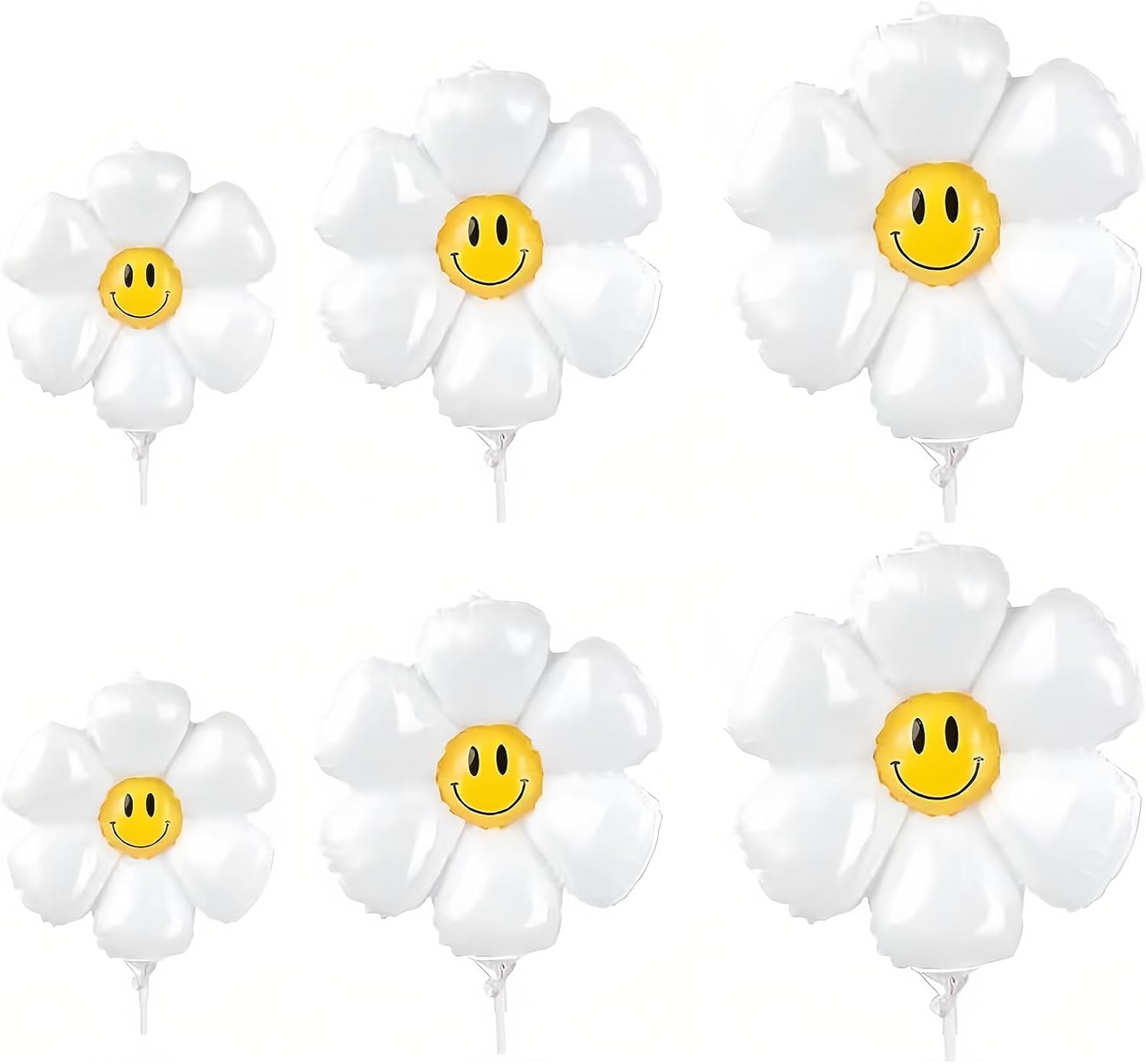 12PCS Smiley Daisy Flower Balloons for Birthday