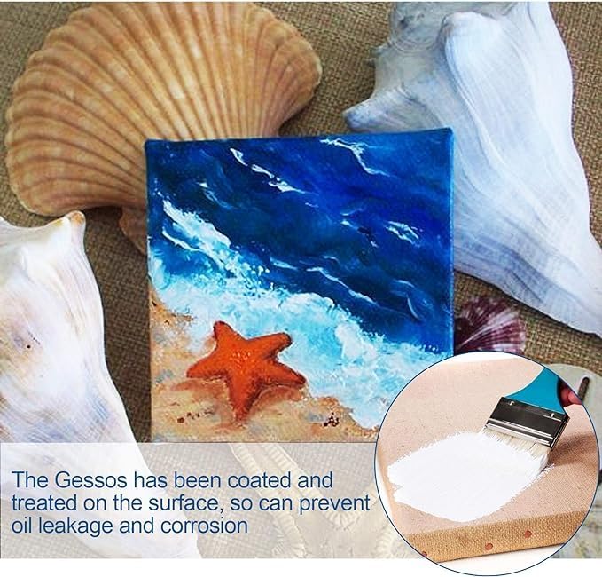 6x6 Inch Mini Canvas Panels Set with Easel Holders