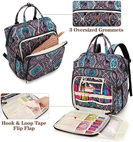 LoDrid Knitting Backpack with 3 Grommets and Steel Frame