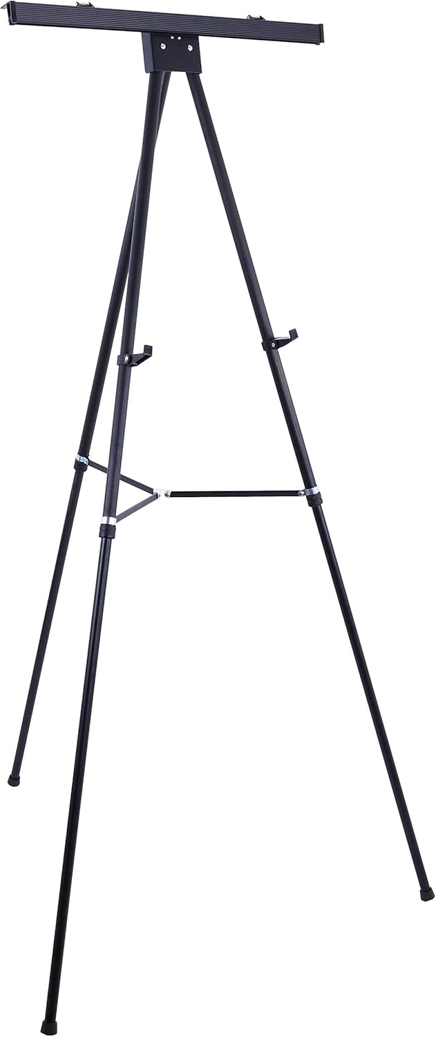 US Art Supply 70 High XL Black Aluminum Flip Chart Easel