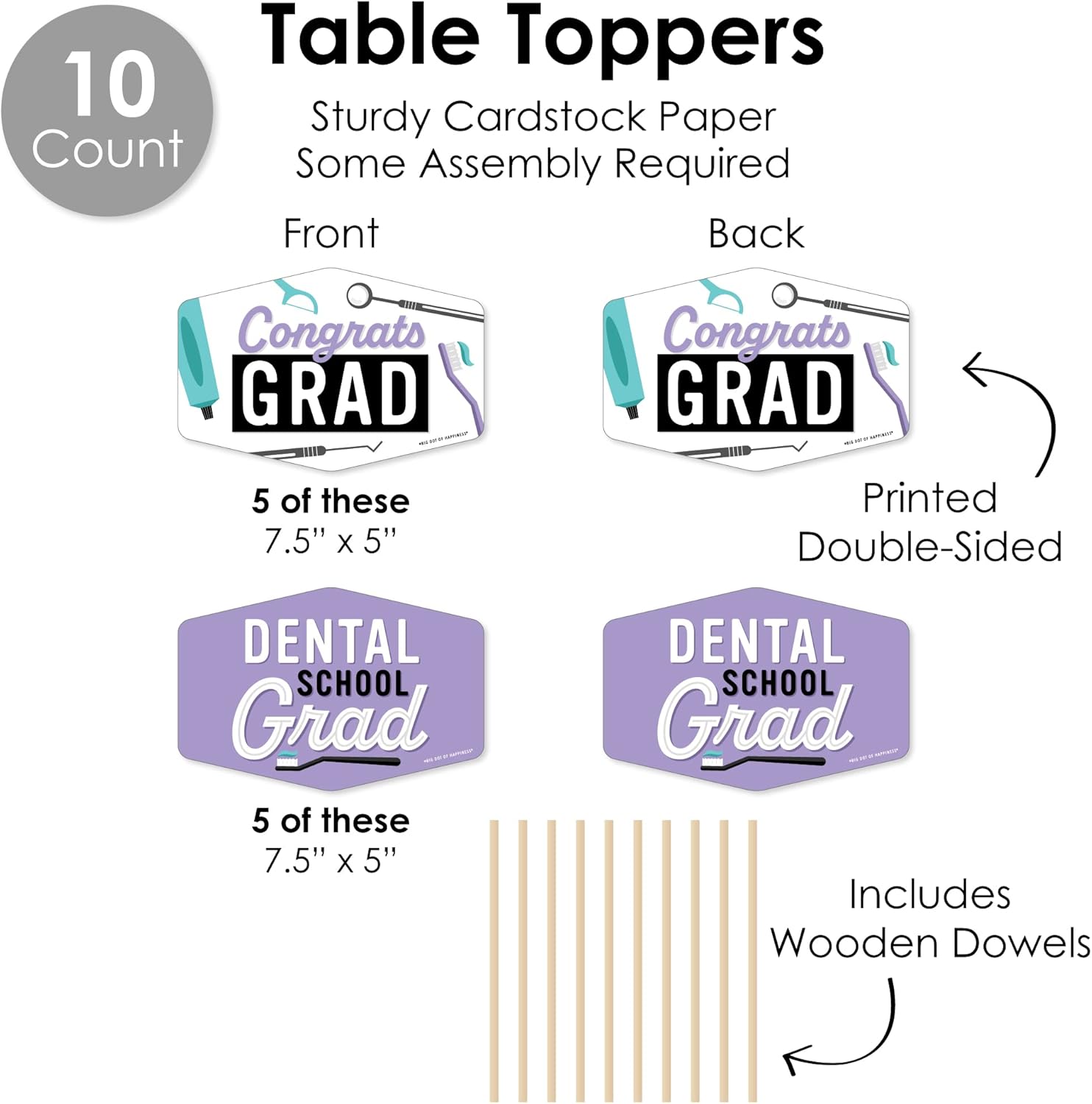 Dental School Grad Party Decor Kit - 51 Pieces