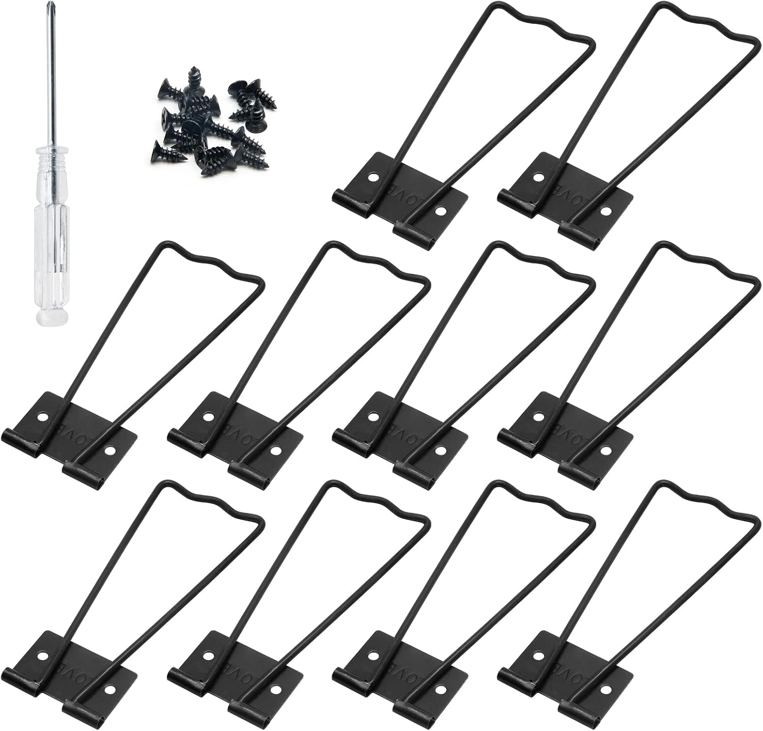 10 Pcs Black Iron Easel Back with Screws and Screwdriver