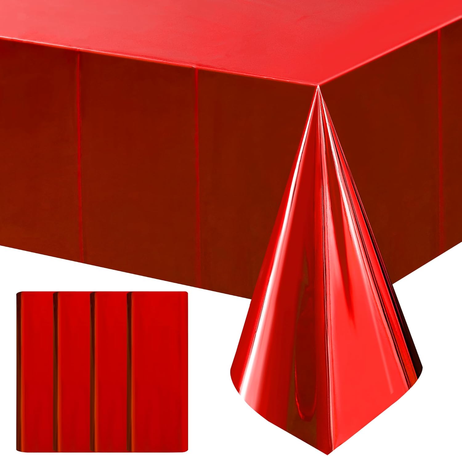 4pcs Red Foil Tablecloth 54x72 Inch Party Decor