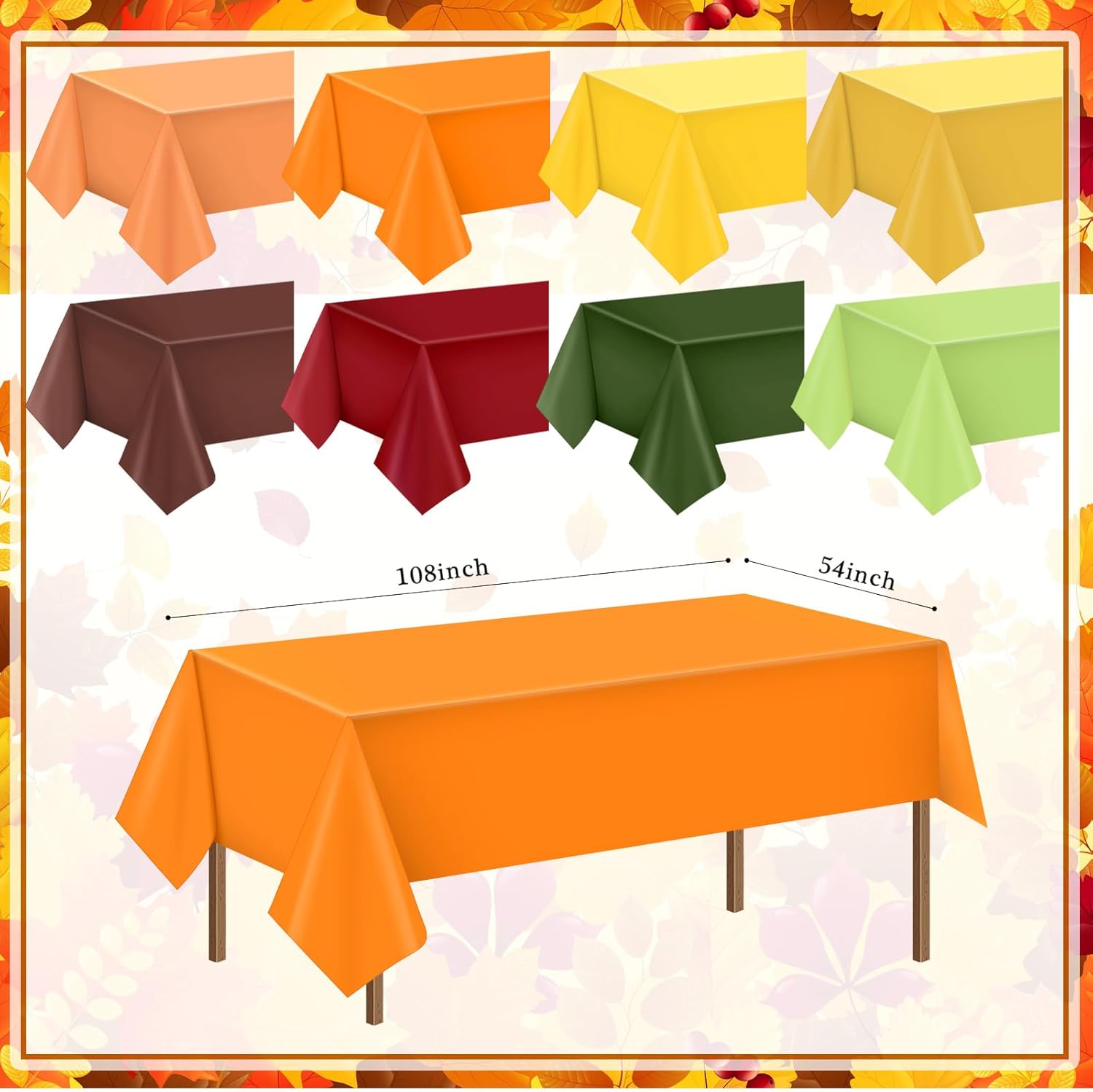 Jinei 16 Pcs Fall Plastic Tablecloths for Thanksgiving Party