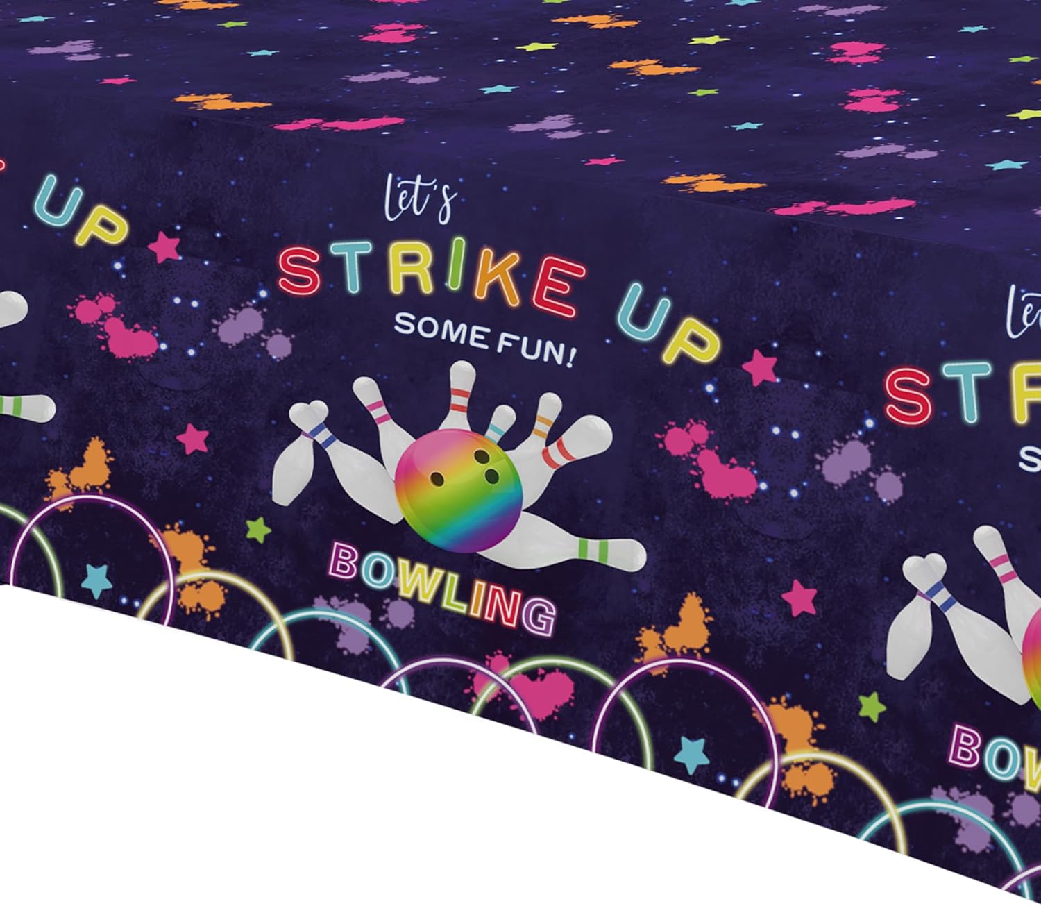 Bowling Party Tablecloth 3 Pack 86x55 Inches