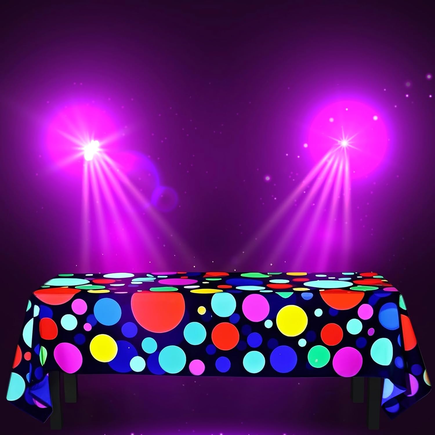 Haull 108 x 54 Inches Neon Tablecloth Glow in the Dark Backdrop