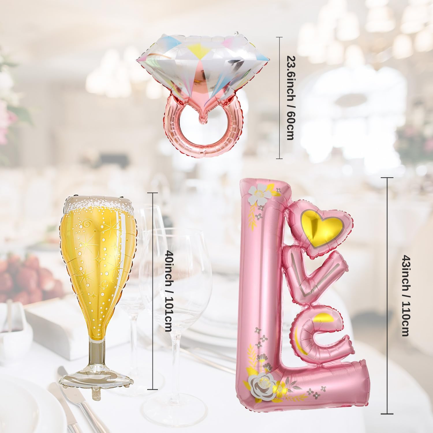 Happy Engagement Balloons Decor Set for Parties