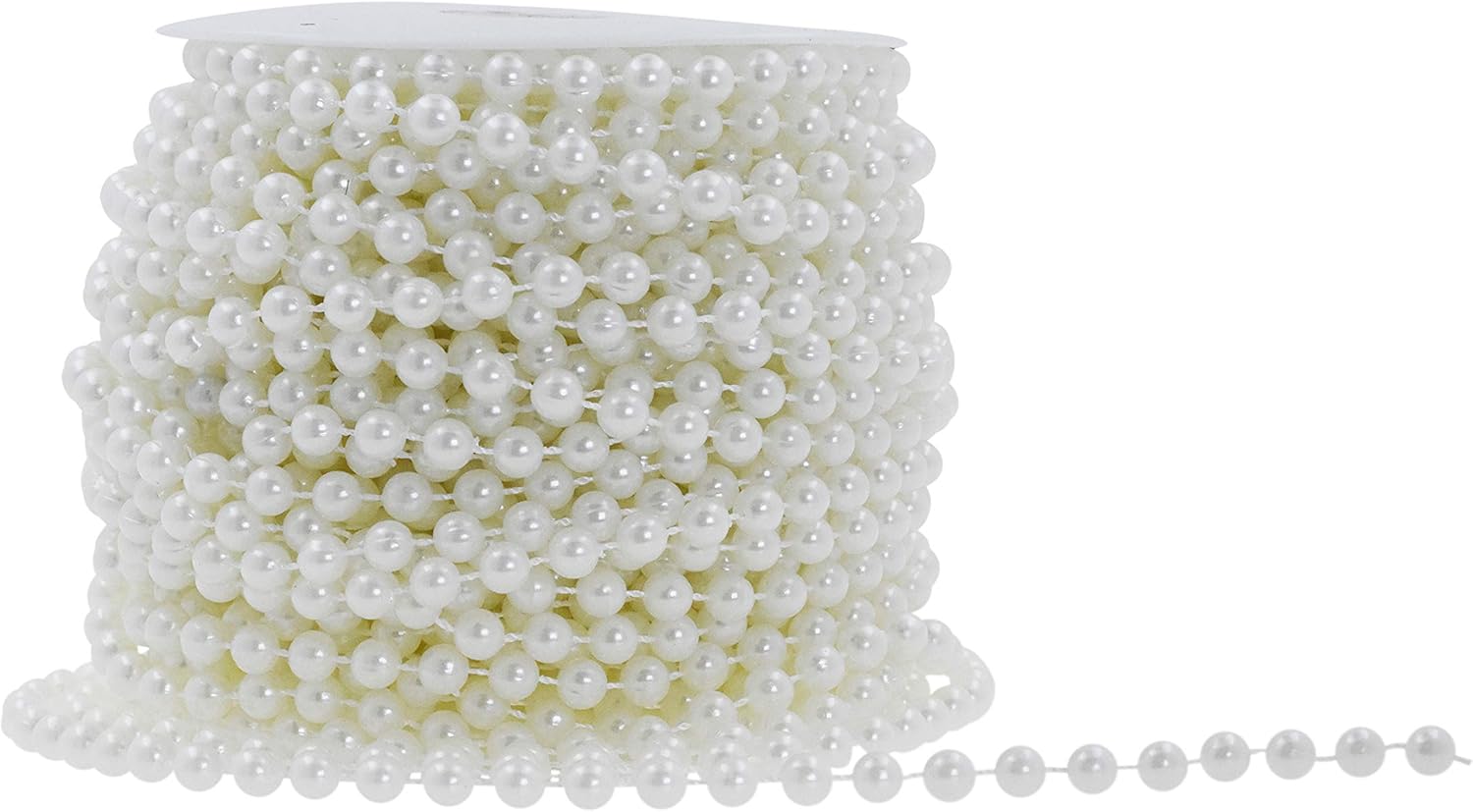 Mandala Crafts 6mm Faux White Pearl Beads Roll 27 Yards