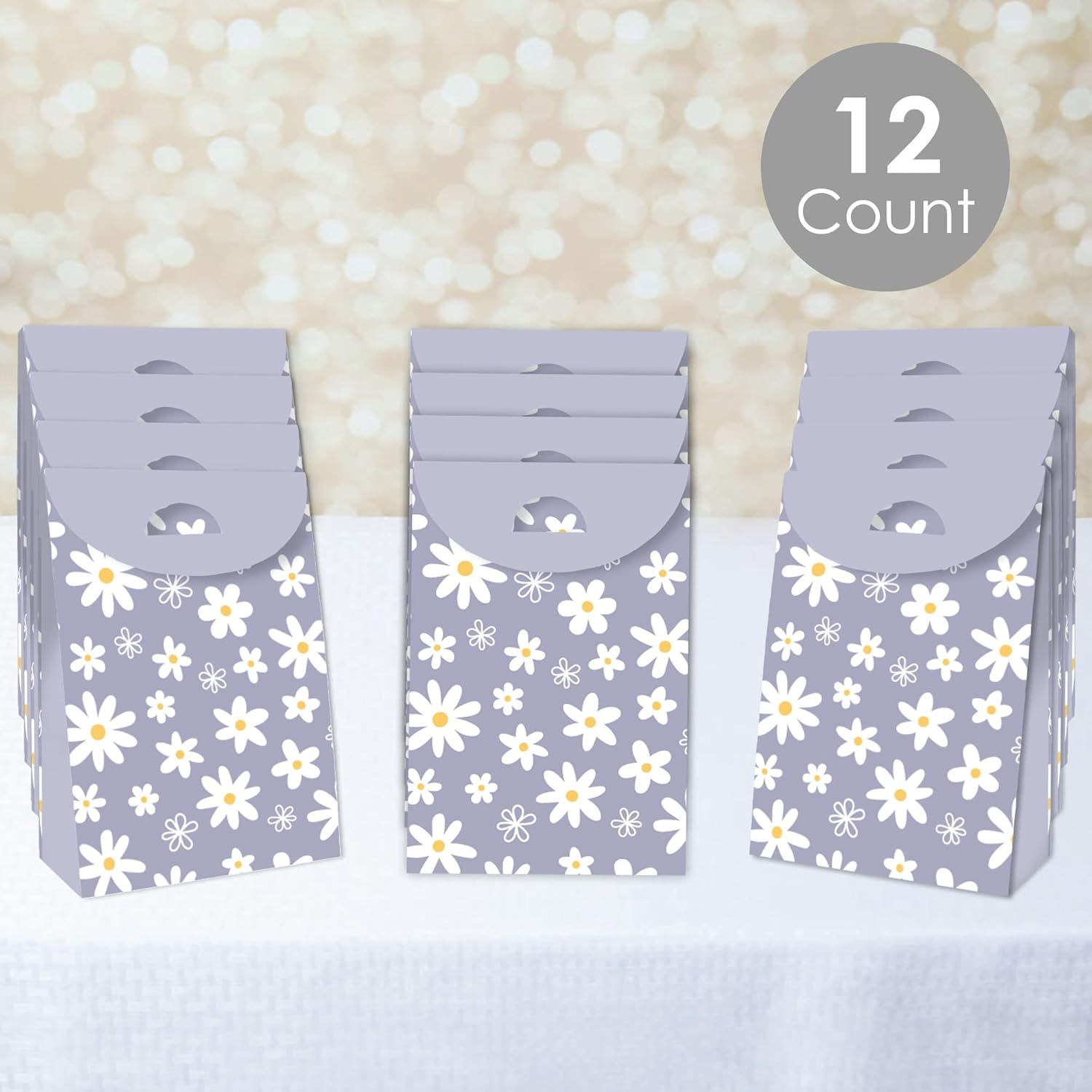 Purple Daisy Flowers Party Favor Bags Set of 12