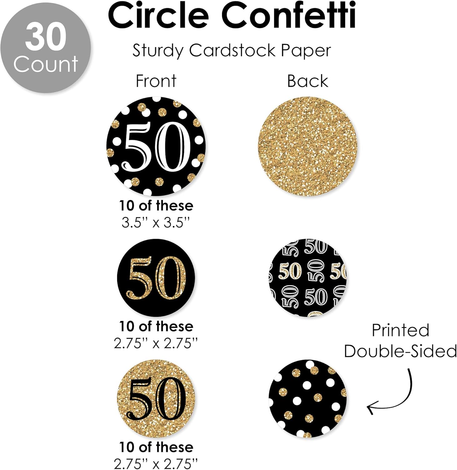 Big Dot of Happiness 50th Birthday Gold Party Decor Kit