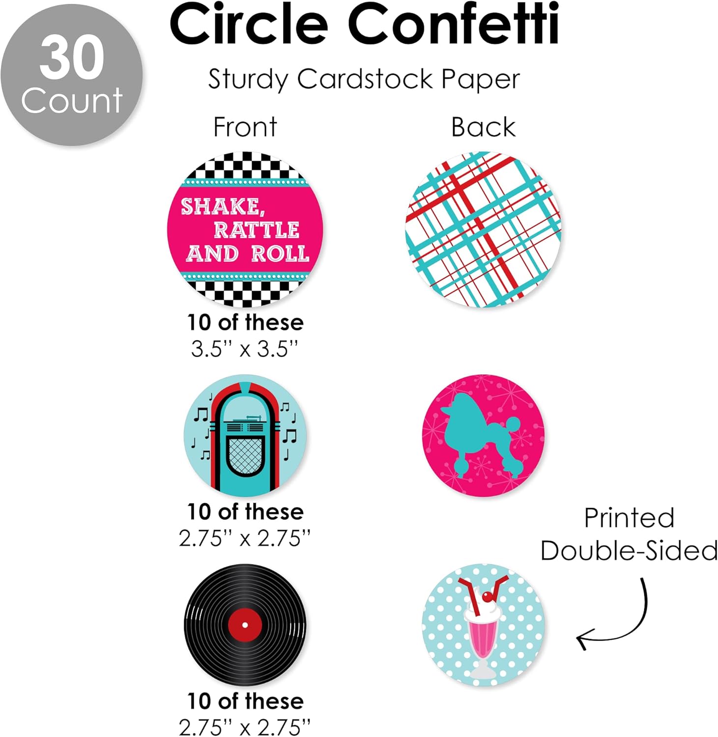 Big Dot of Happiness 50s Sock Hop Party Pack 51 Pieces