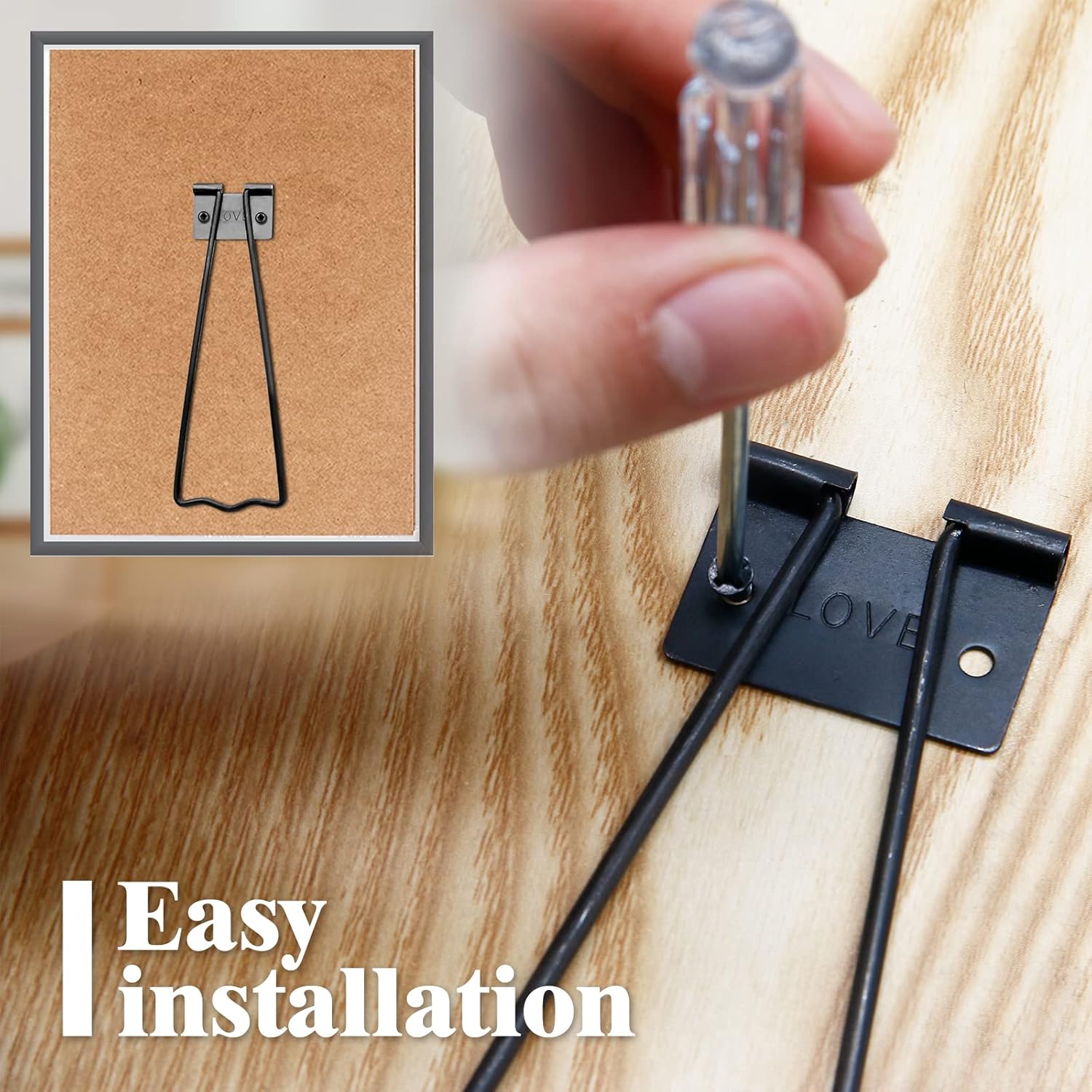 10 Pcs Black Iron Easel Back with Screws and Screwdriver