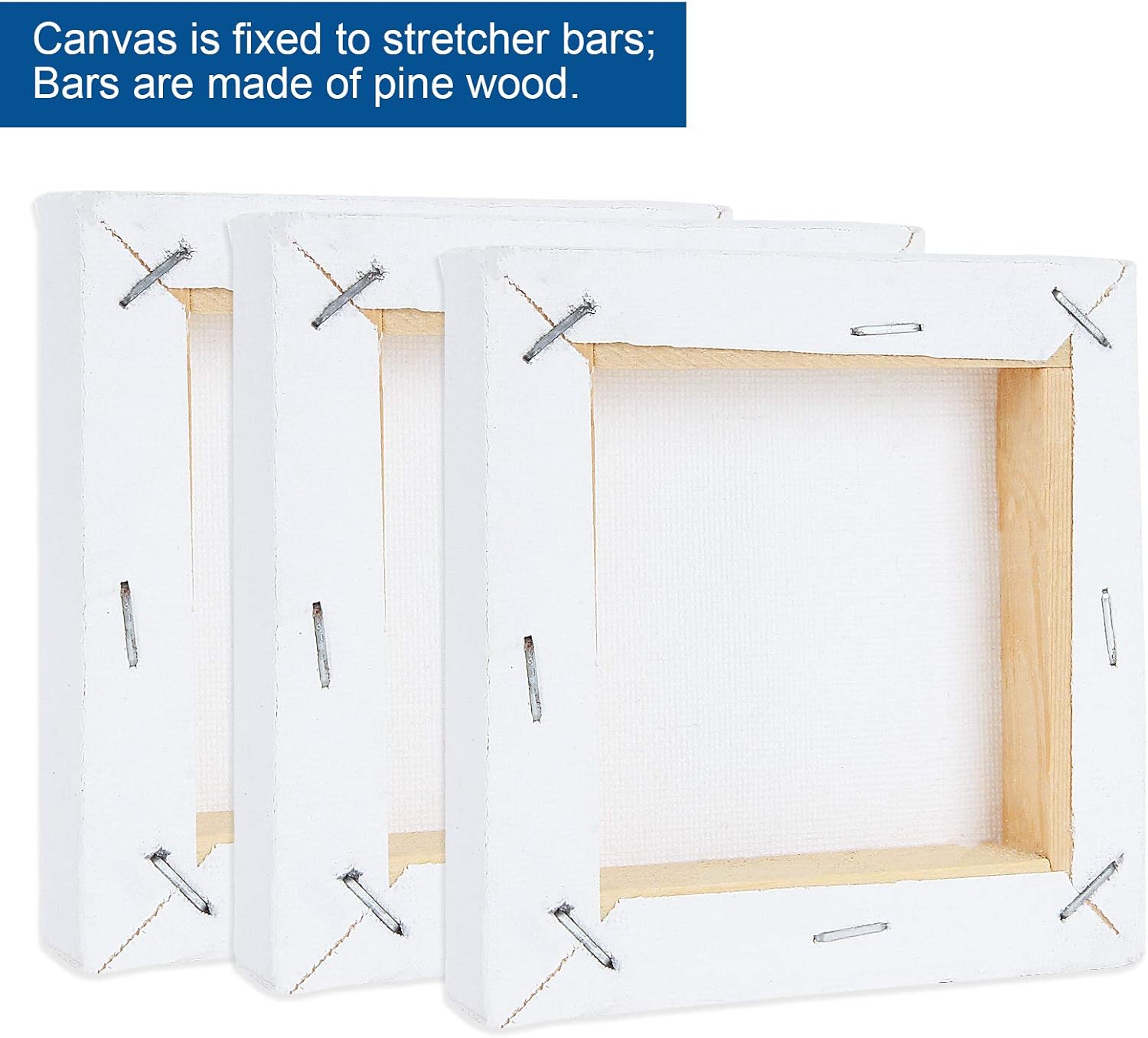 6x6 Inch Mini Canvas Panels Set with Easel Holders