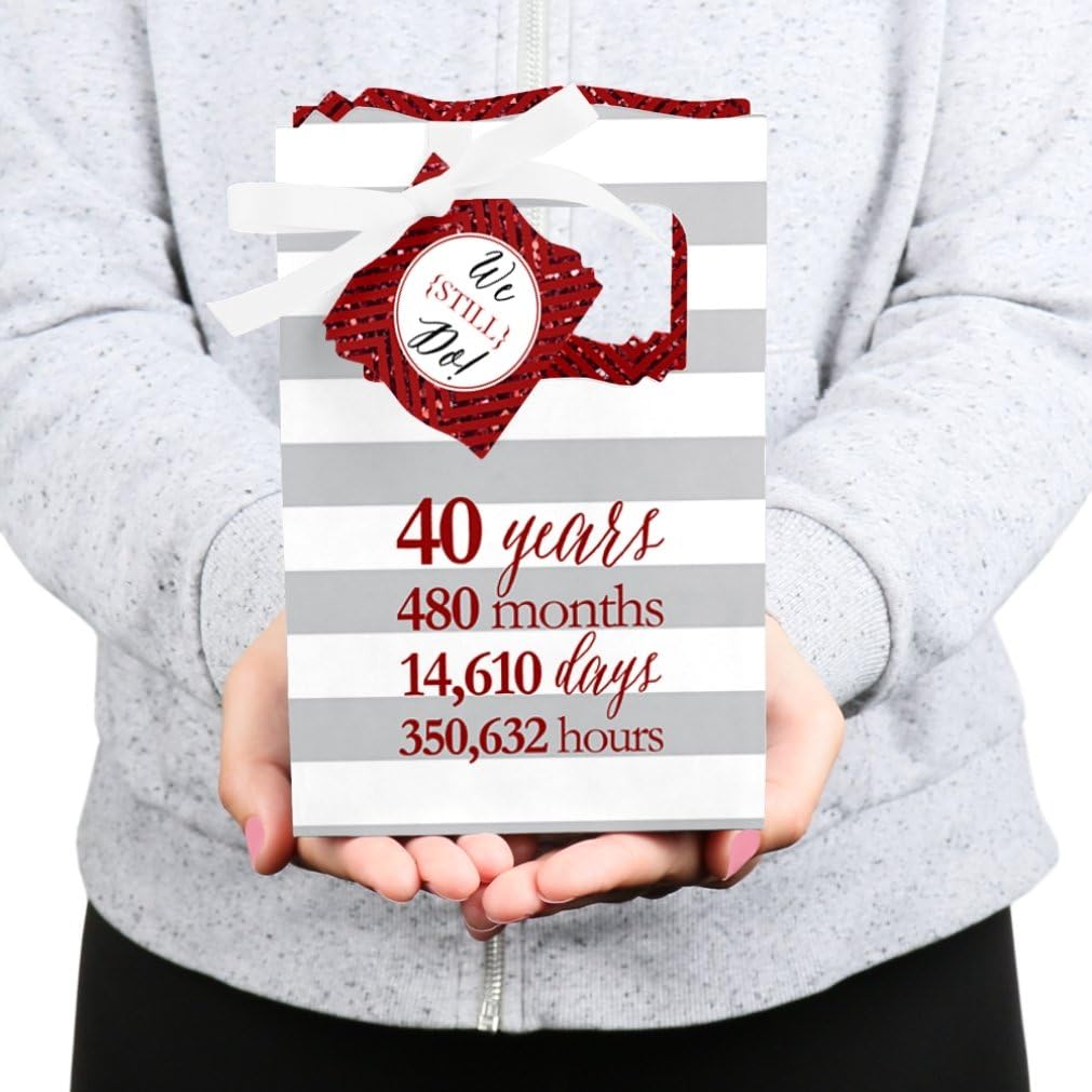 Big Dot of Happiness 40th Wedding Anniversary Party Favor Box Set 12