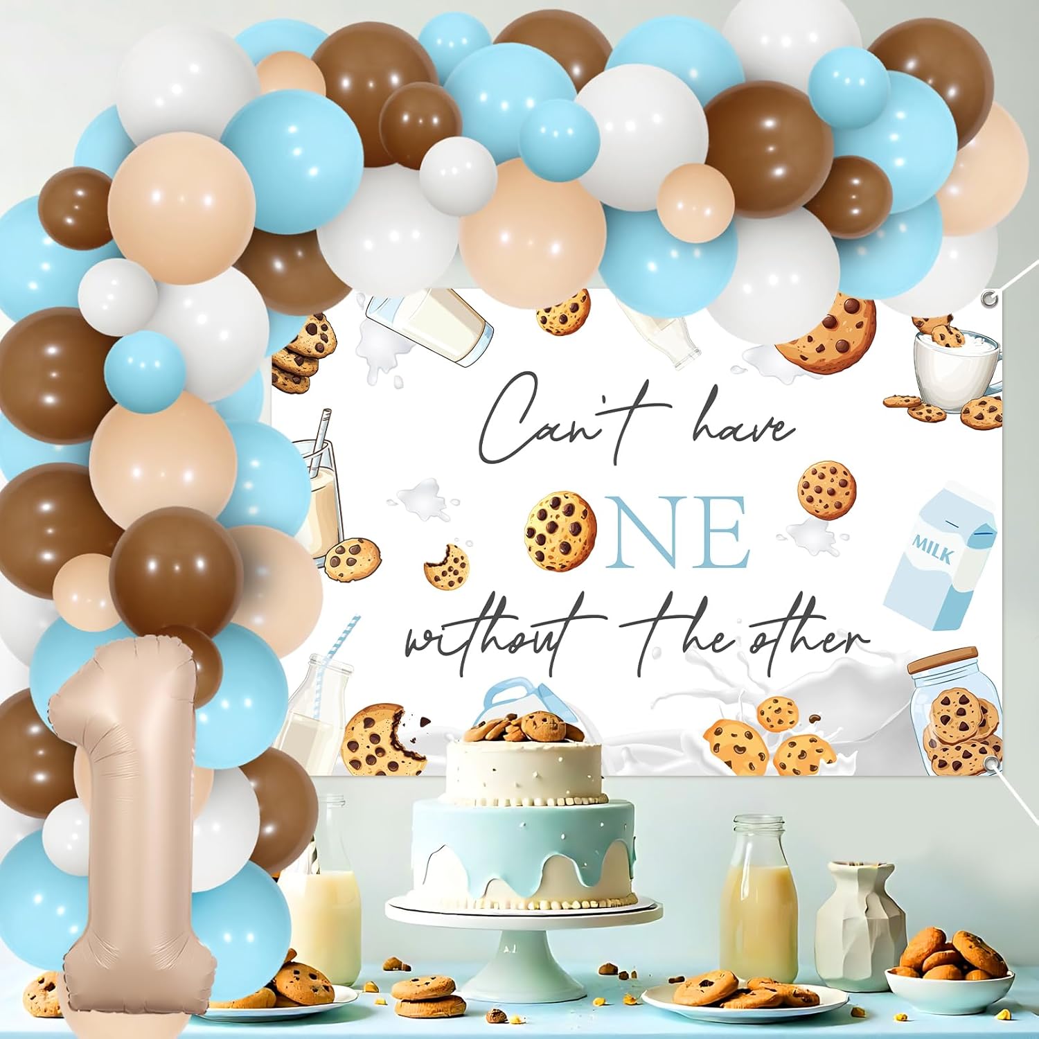 Funmemoir Twins 1st Birthday Balloon Decorations Set