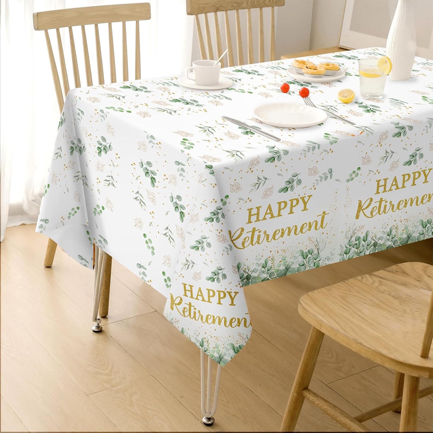 3Pcs Sage Green Retirement Tablecloths 54x107 Inches