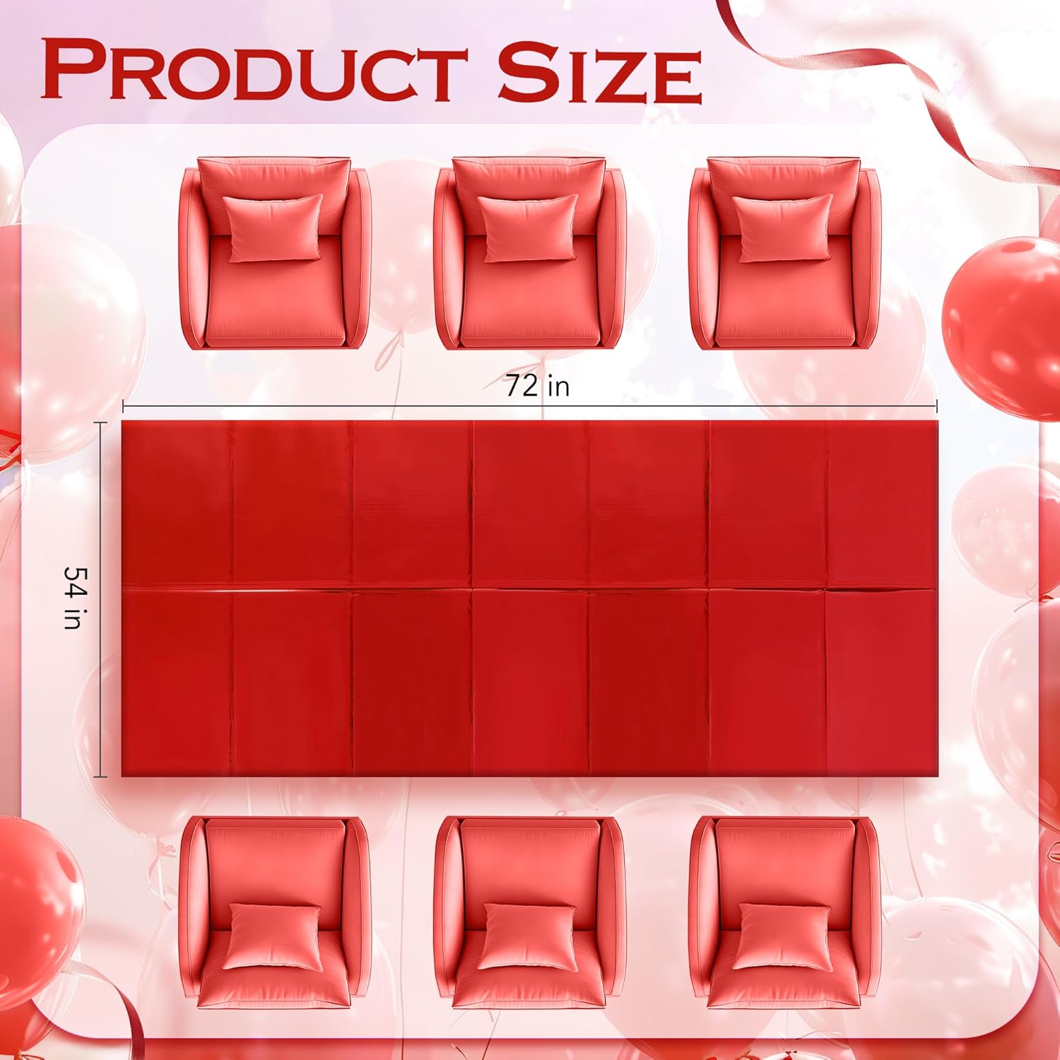4pcs Red Foil Tablecloth 54x72 Inch Party Decor