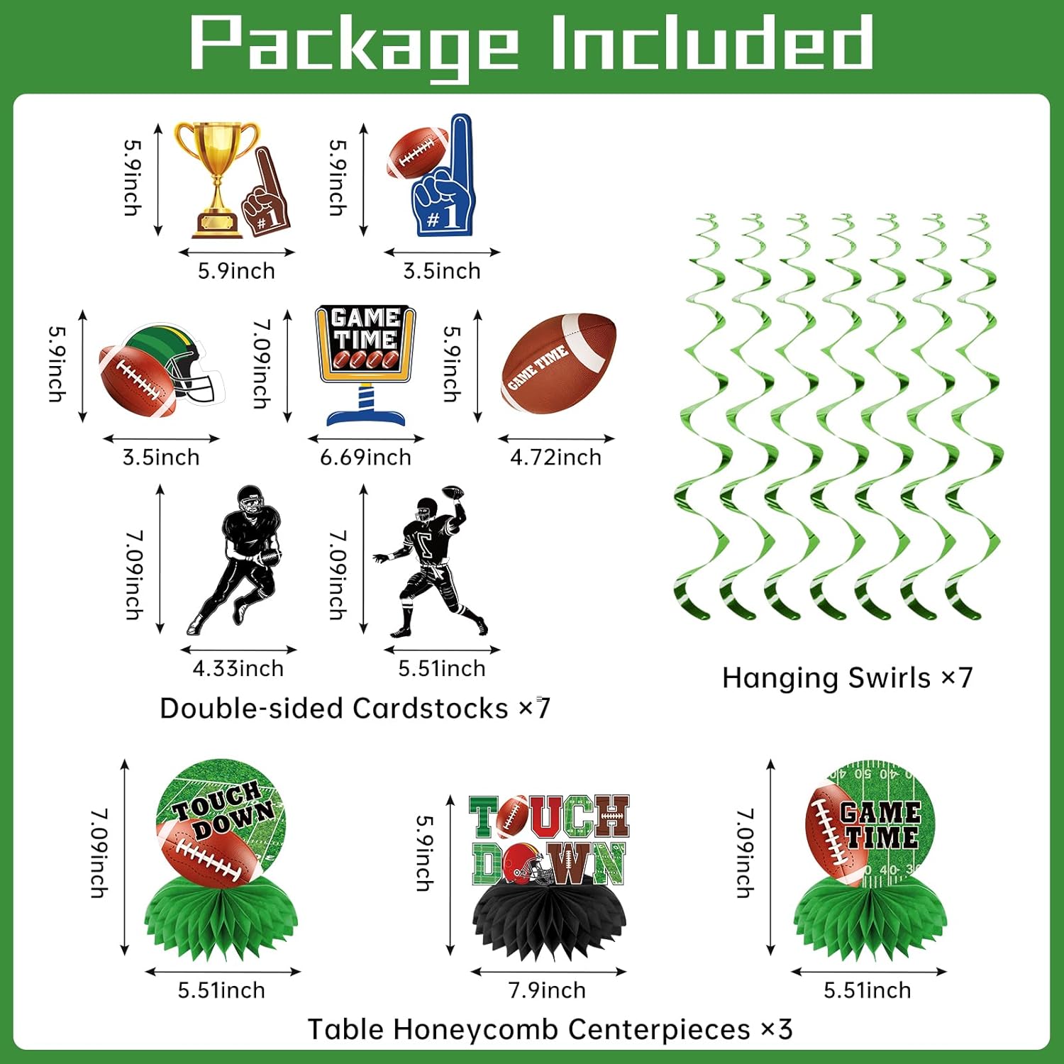 Football Party Decorations Kit for Birthday and Tailgate Parties