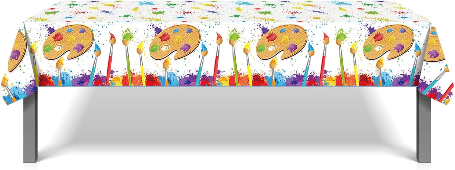 Art Paint Party Tablecloths 2 Pcs Rectangular Covers