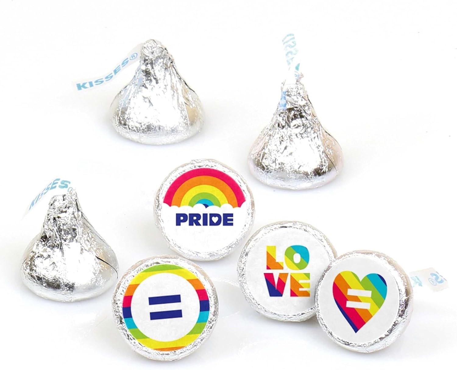Love is Love Pride Rainbow Candy Stickers 108 Count Sheet