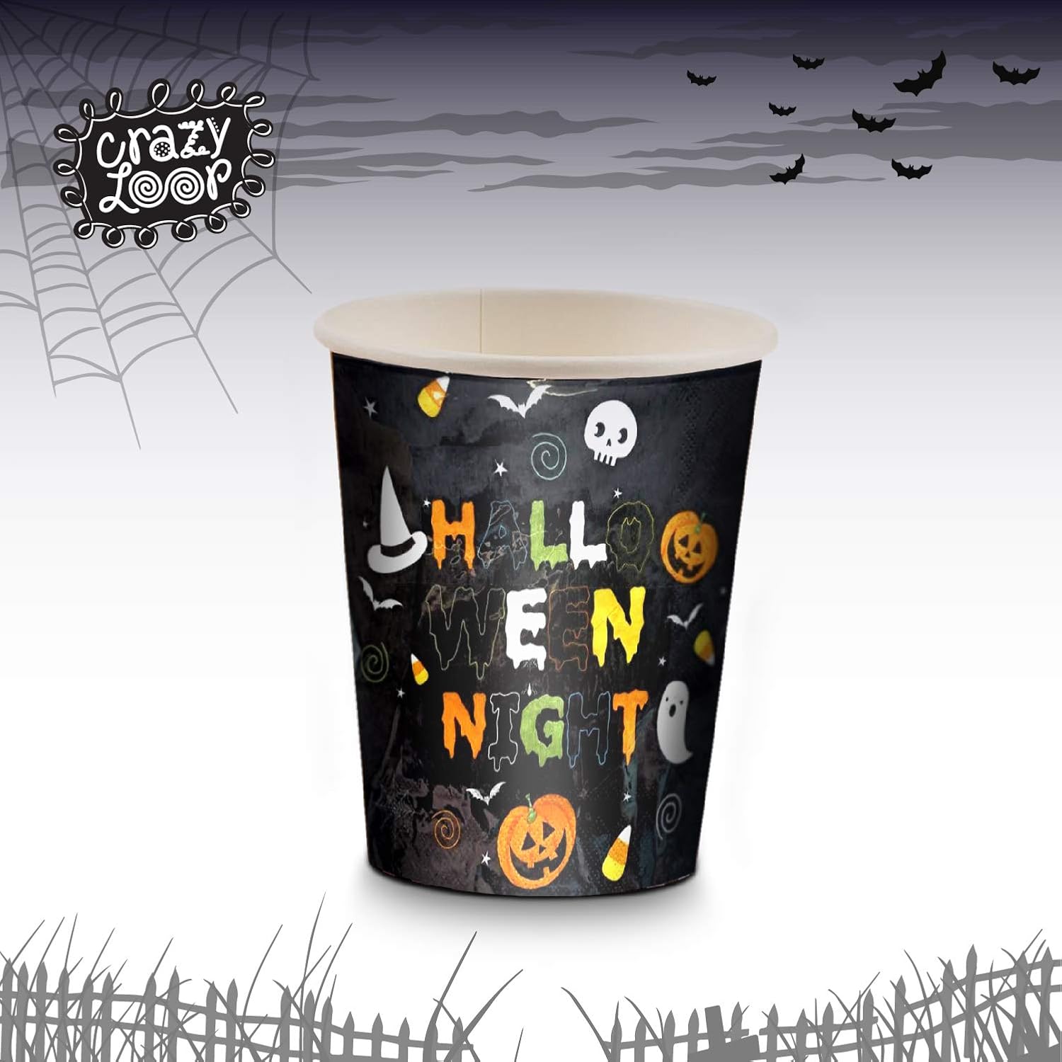 CRAZY LOOP Halloween Dinnerware Set for 24