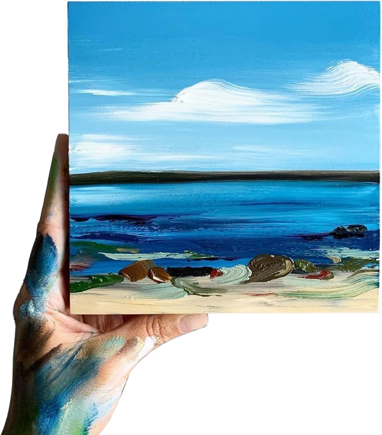 AILOVE Mini Canvases with Easel Set 18 Pieces