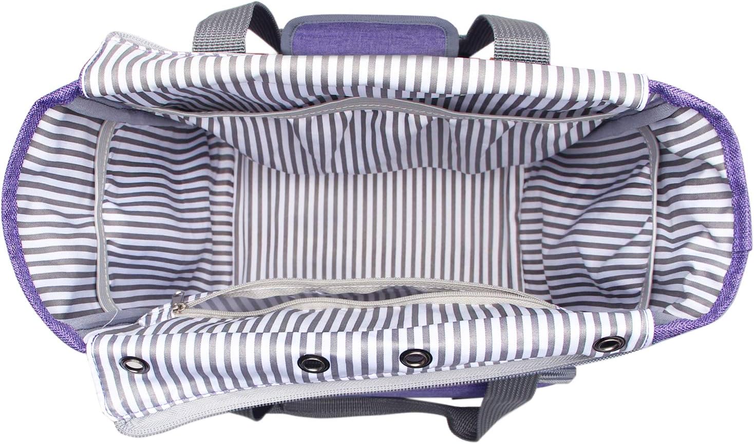 LUXJA Knitting Bag with Shoulder Straps Purple