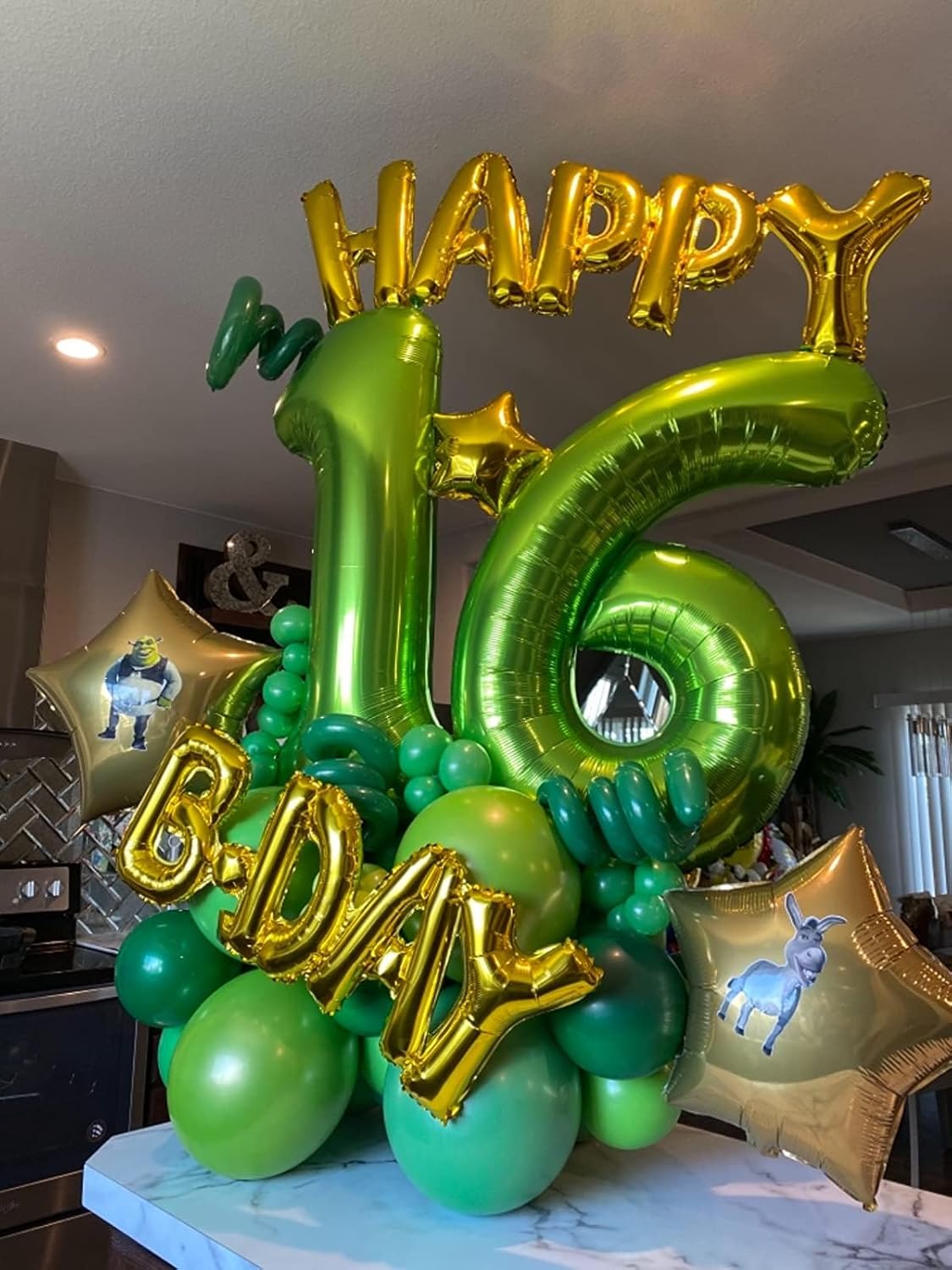 40 Inch Bright Green Digital Balloon Number 6 Jungle Themed