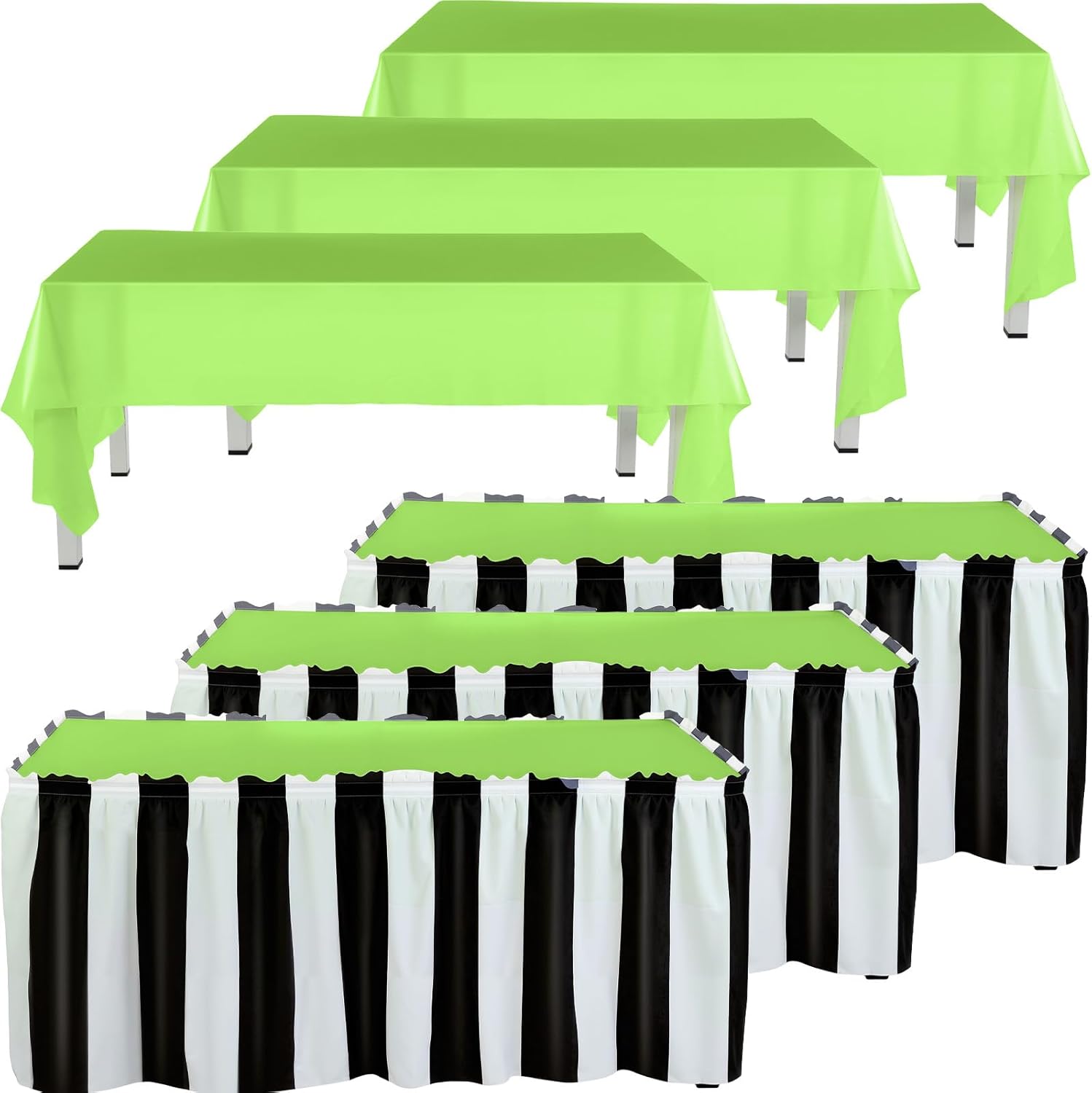 Tegeme 6 Pcs Halloween Black and White Party Decorations