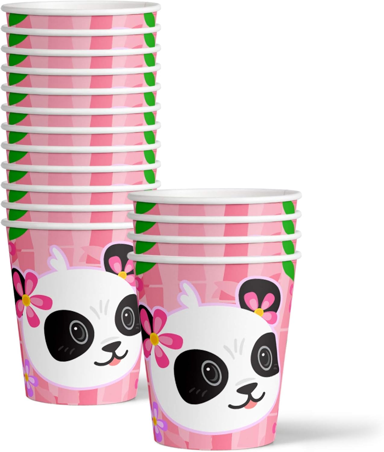 Pink Panda Birthday Party Supplies Set for 16