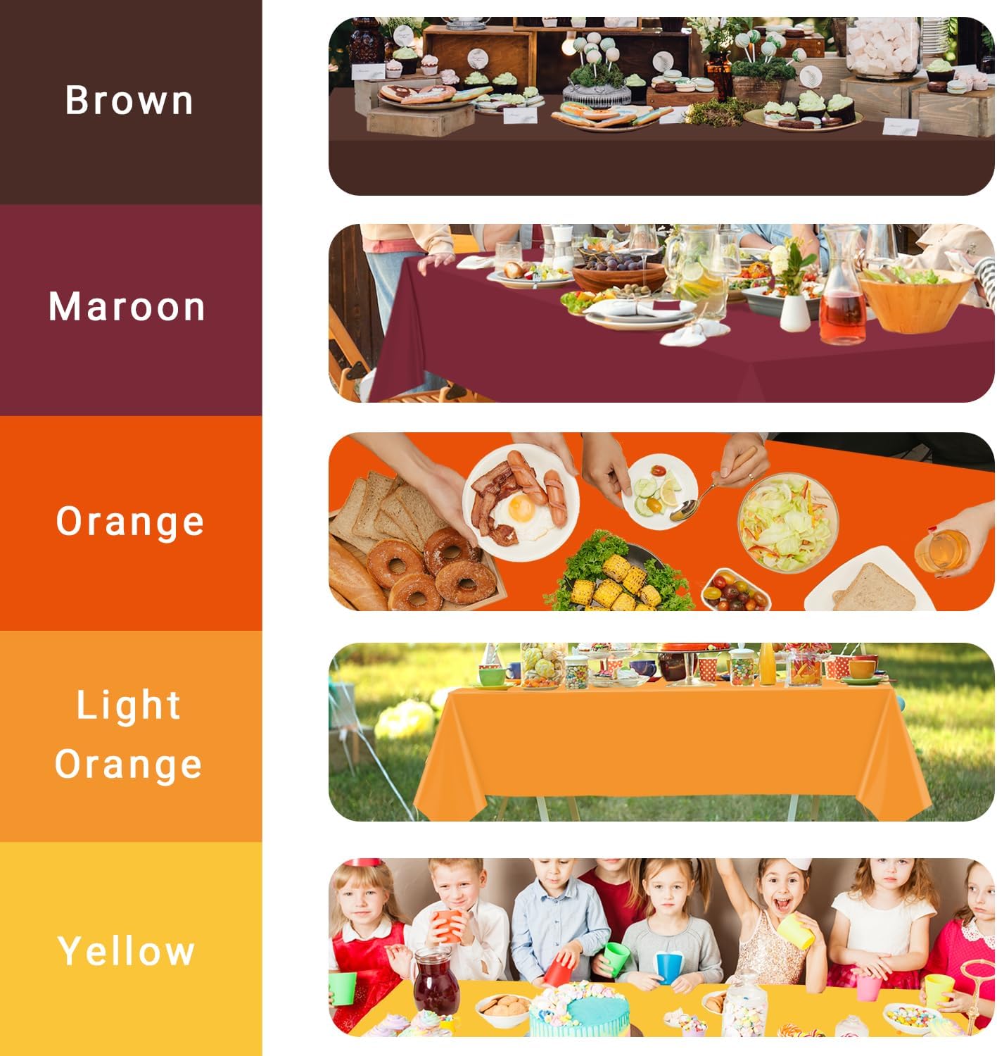 CMUSKO 54x108 Inch 5Pcs Thanksgiving Tablecloths
