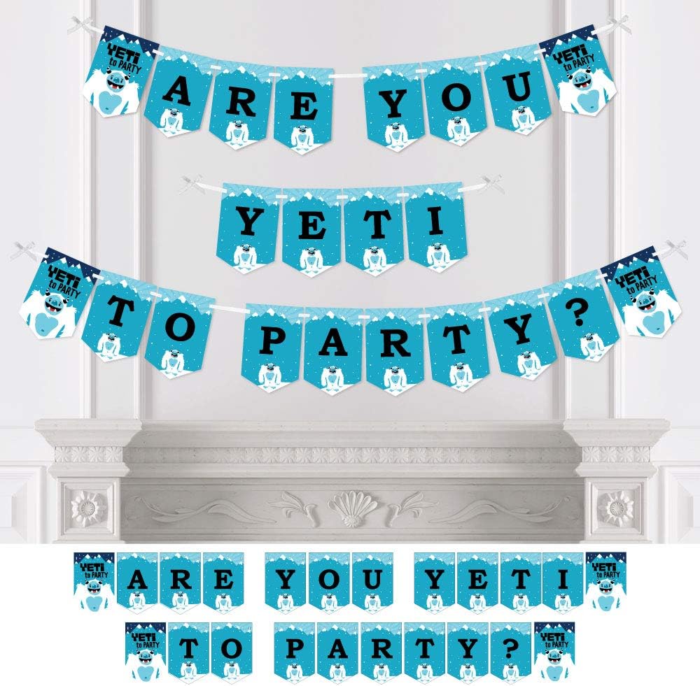 Yeti to Party Bunting Banner - Abominable Snowman Party Decor