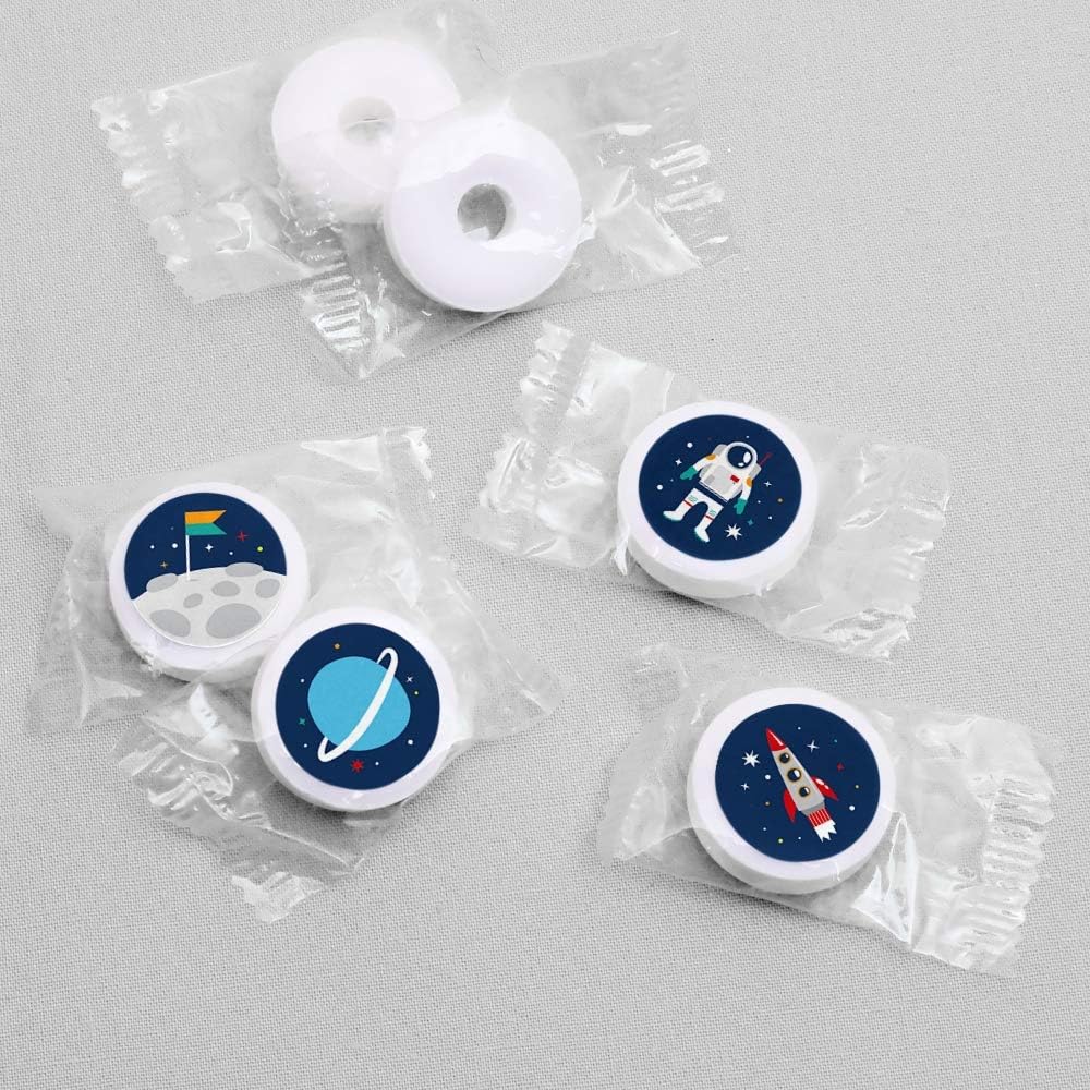 Big Dot of Happiness Rocket Ship Candy Labels - 108 Stickers