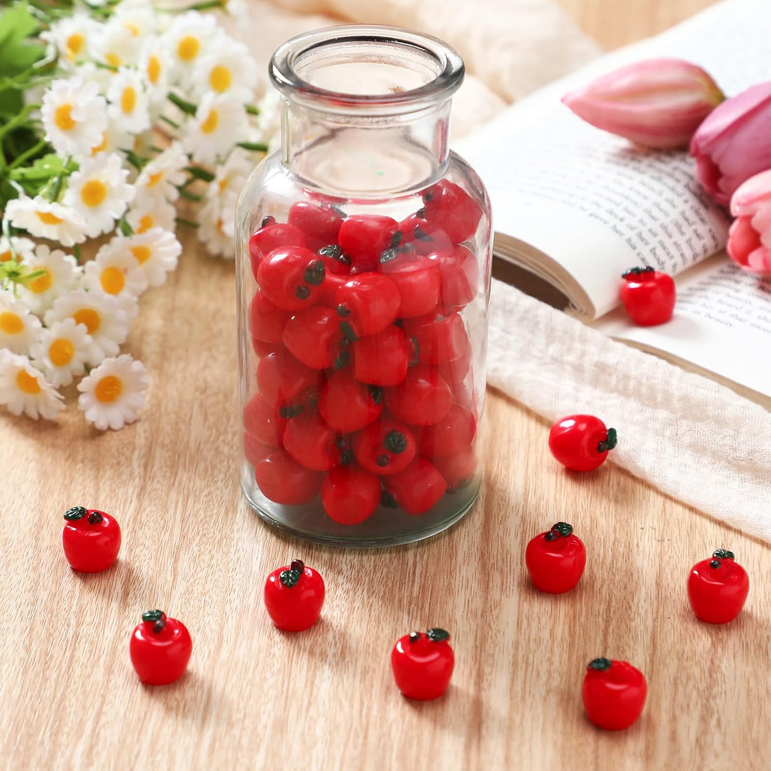 Daifunli 60 Mini Resin Apples for Crafts and Decor