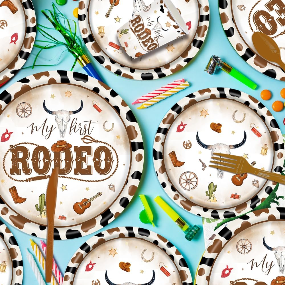 140 Pcs Western Cowboy Tableware Rodeo Birthday Party Decorations