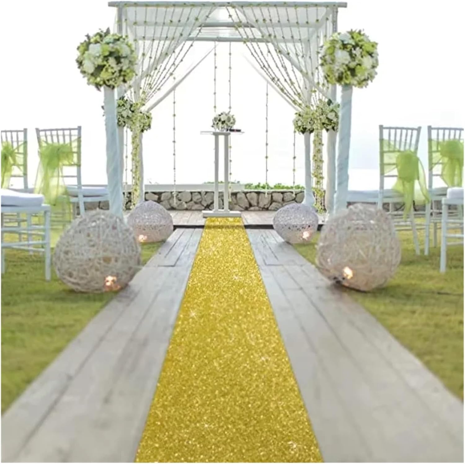 14x10m Sparkle Wedding Carpet Aisle Runner Rug