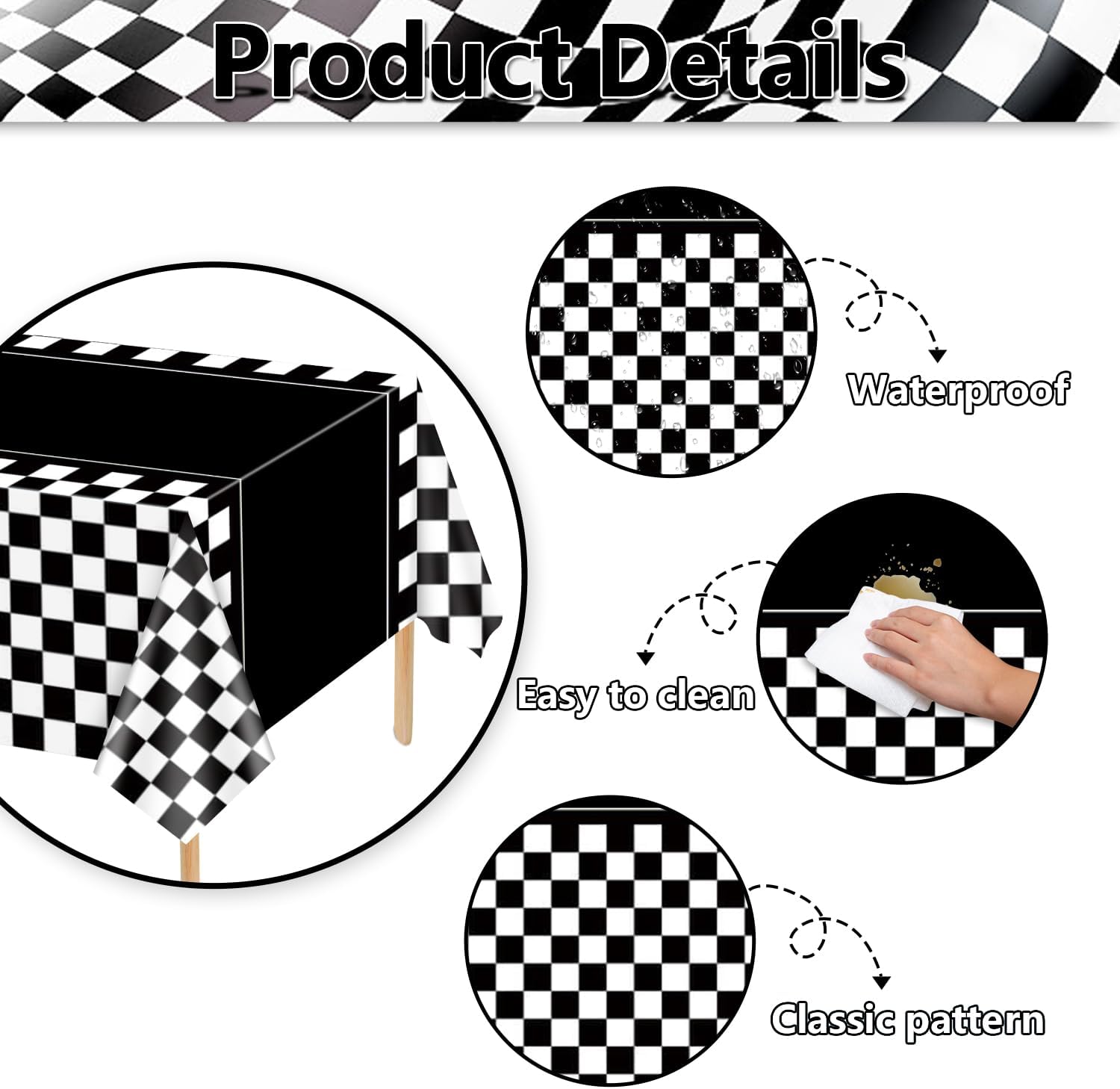 4 Pcs Racing Car Tablecloths for Birthday Party Decorations