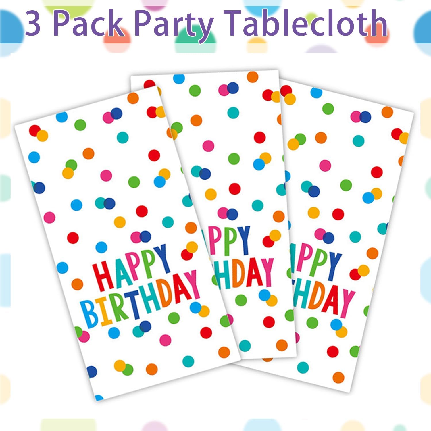 T-Antrix 3 Pack Happy Birthday Tablecloth