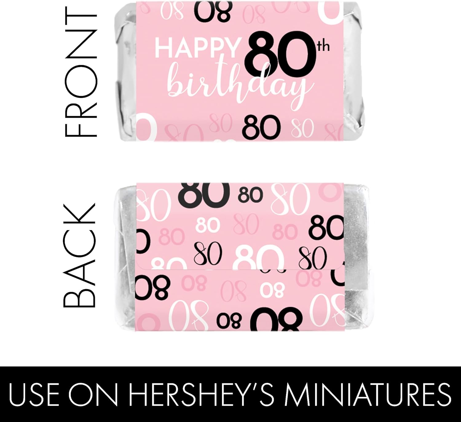Distinctivs 80th Birthday Candy Bar Wrappers 42 Count