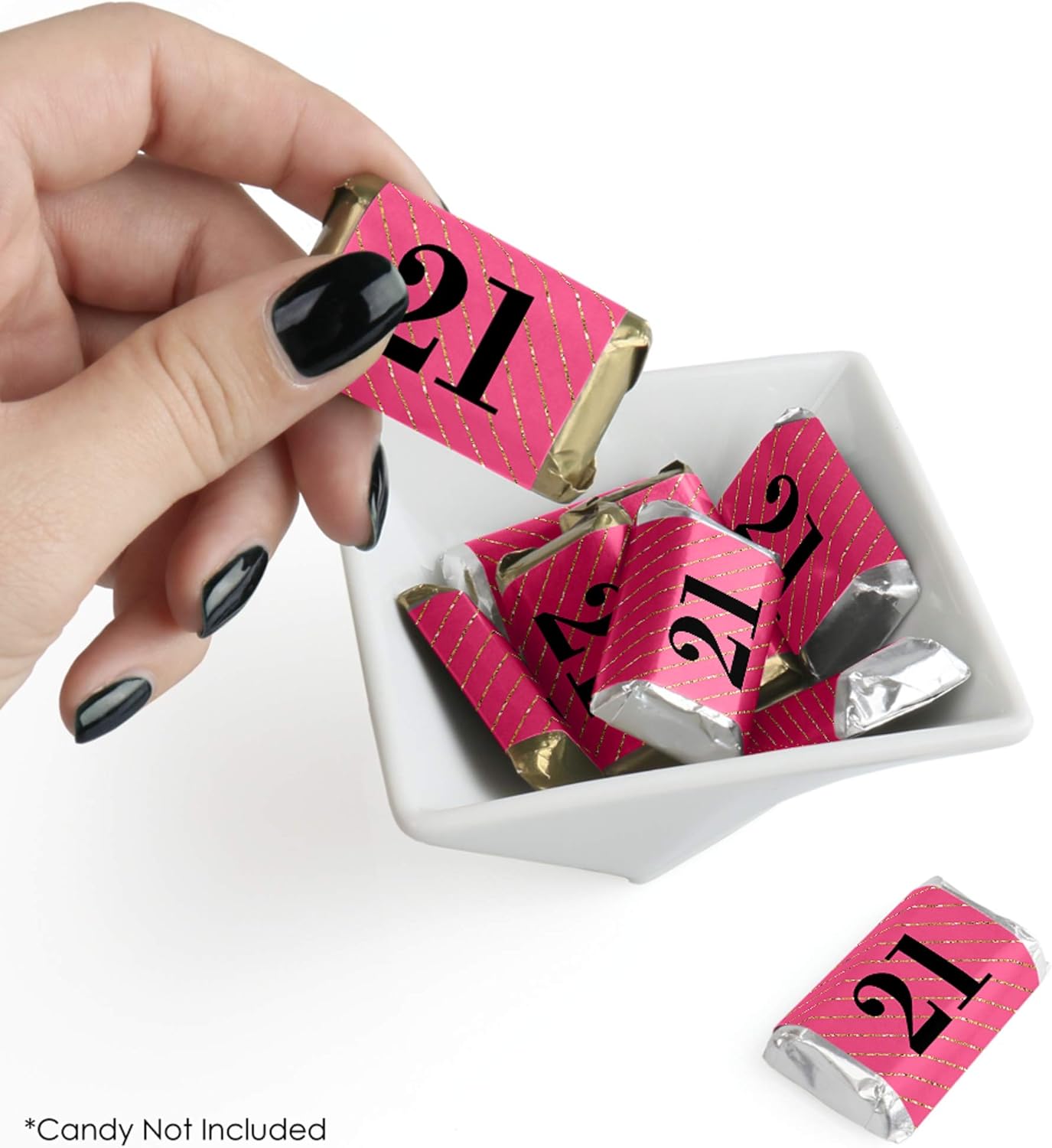 Finally 21 Girl Mini Candy Bar Wrappers 40 Count
