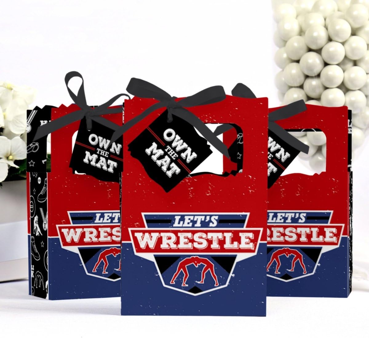 Big Dot of Happiness Wrestling Party Favor Boxes Set of 12