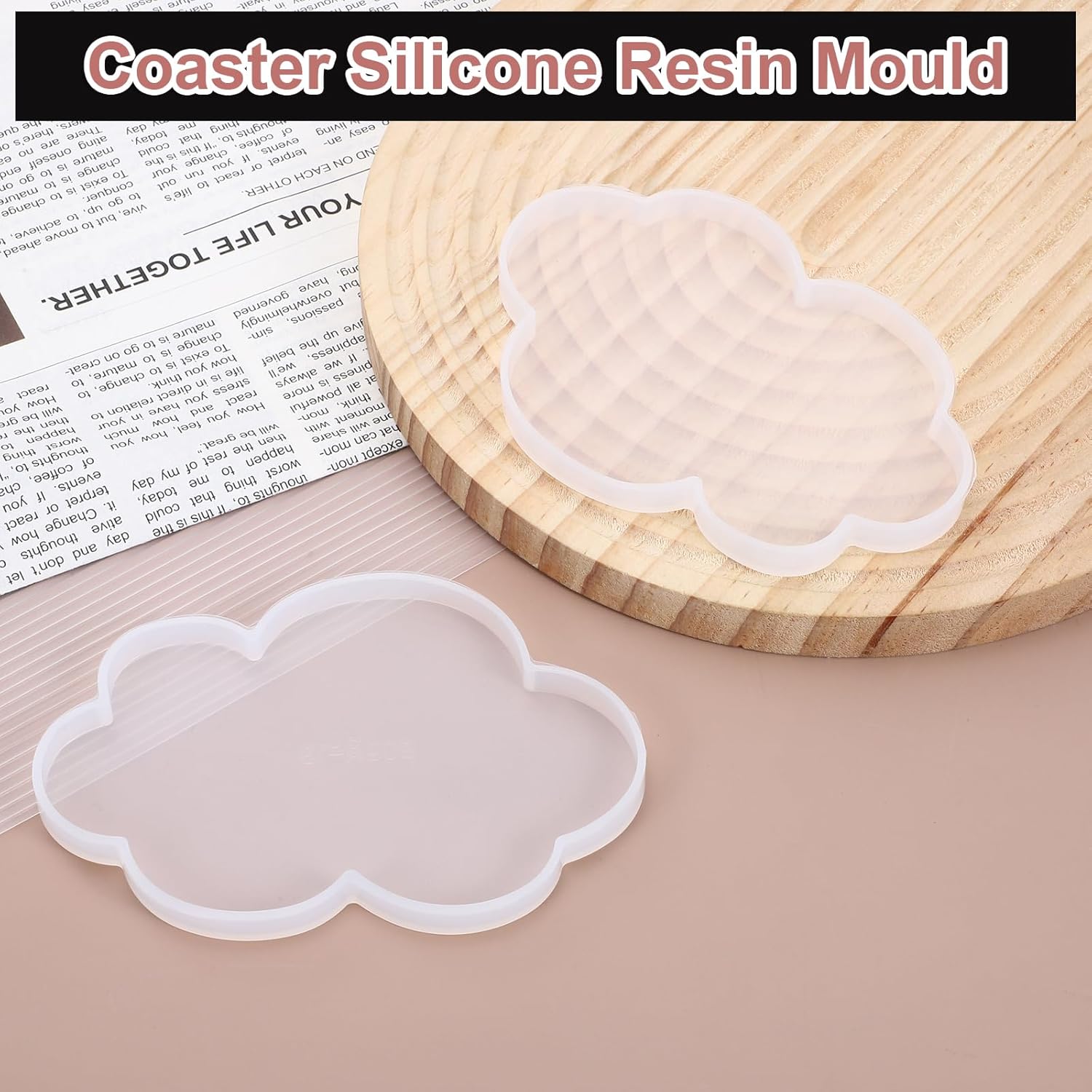 Uxcell 2 Pcs Cloud Medium Coaster Silicone Resin Mould
