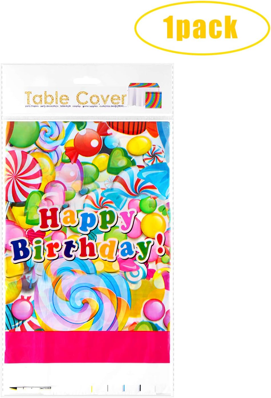 Sweet Candy Lollipop Tablecloth for Birthday Party Decorations