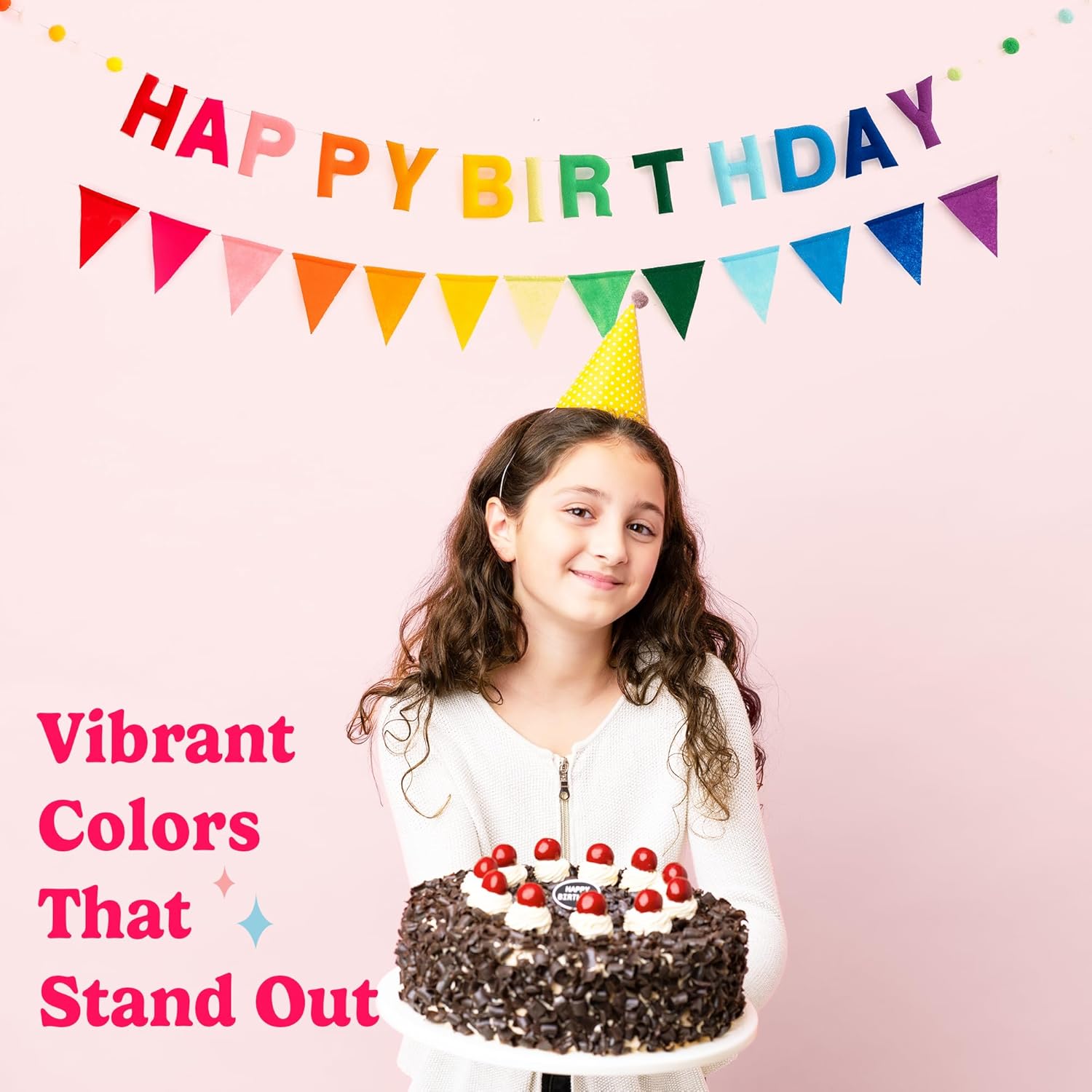 HOUSE OF PARTY Rainbow Balloon Arch Kit 135 Pcs Felt Banner