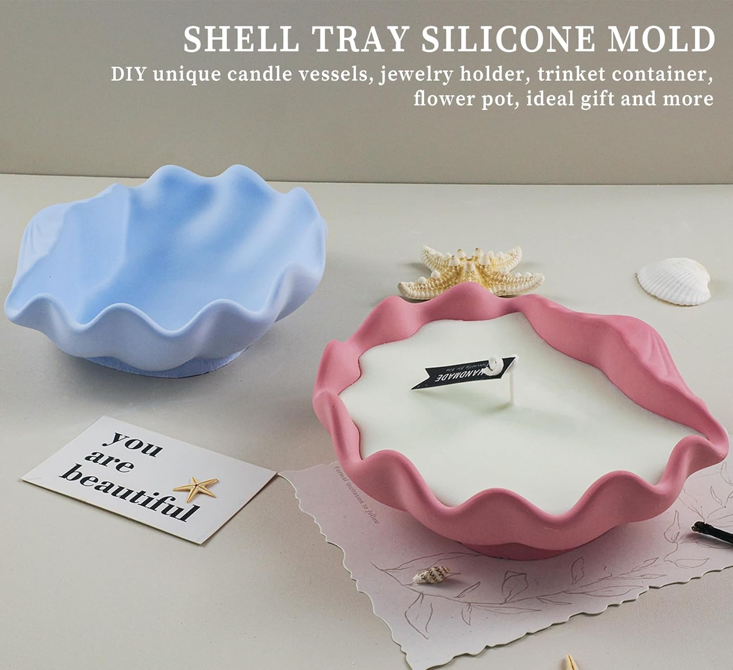 Wehous Shell Candle Holder Silicone Mold for Resin Art