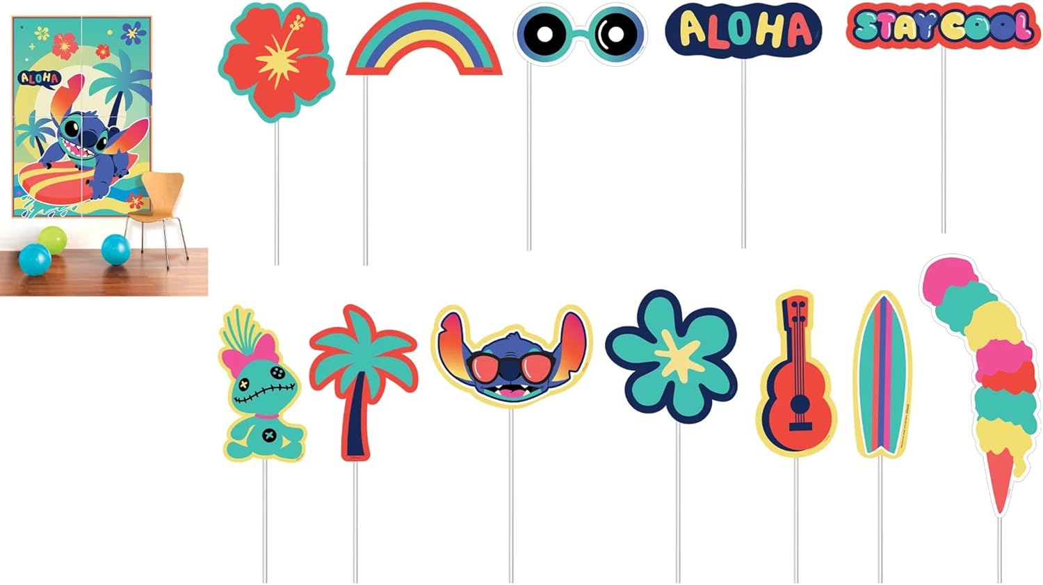 Multicolor Stitch Scene Setter with Props 65x59 Inches