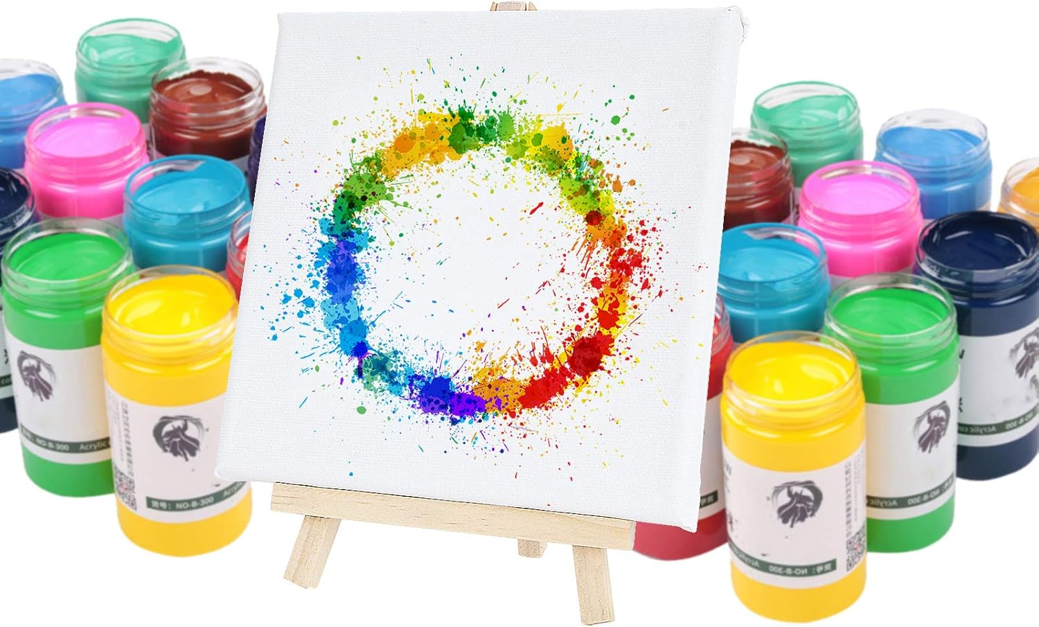 6x6 Inch Mini Canvas Panels Set with Easel Holders